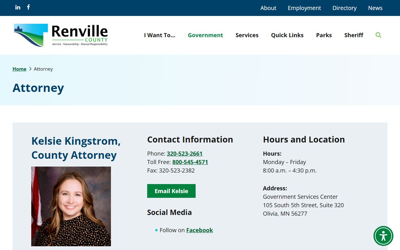 Renville County Court Administrator county attorney records context