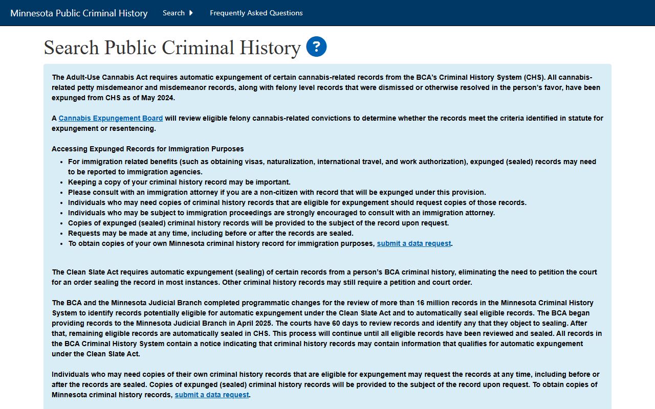 Renville County arrest records BCA criminal history search