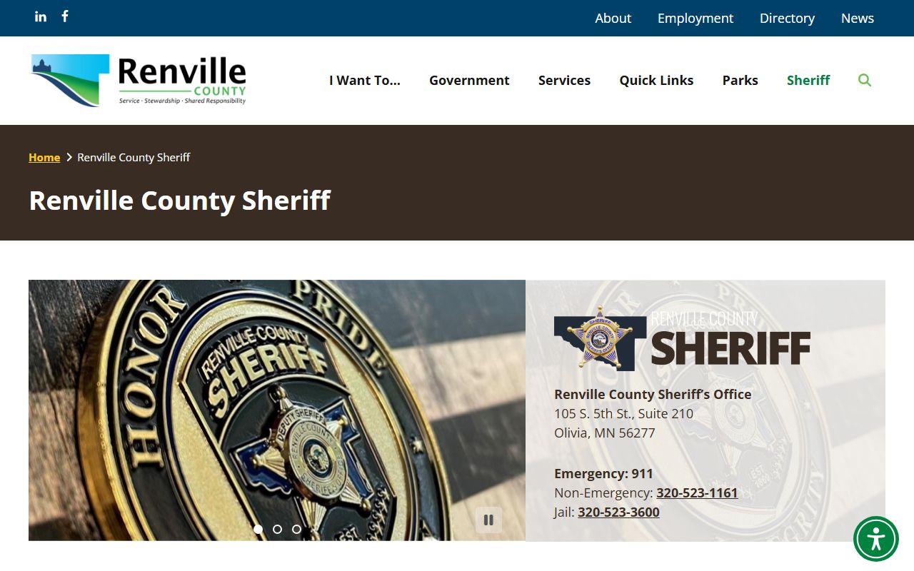 Renville County arrest records and court charges Sheriff page