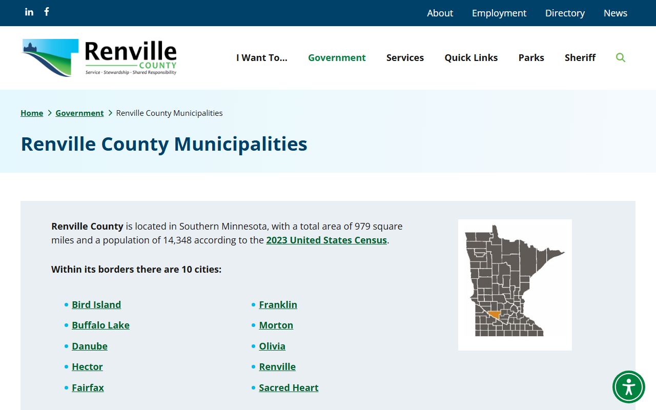 Renville County court records municipalities page