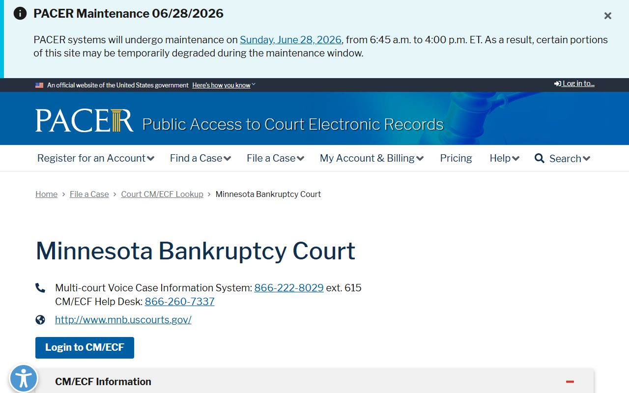 Renville County probate records PACER Minnesota Bankruptcy Court lookup