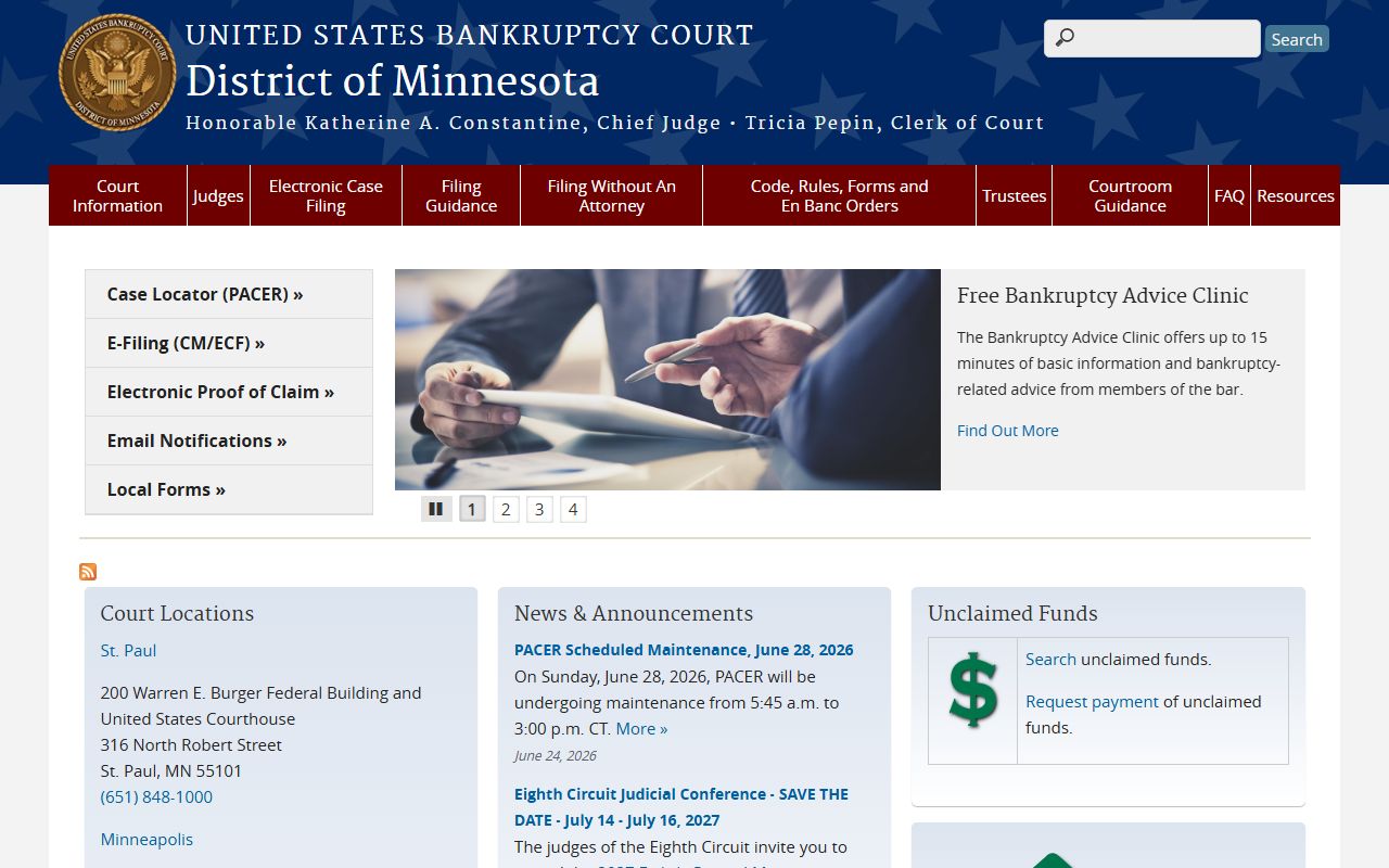 Renville County probate records U.S. Bankruptcy Court for Minnesota